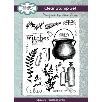 WITCHES BREW Halloween clear stamp set from Creative Expressions A5
