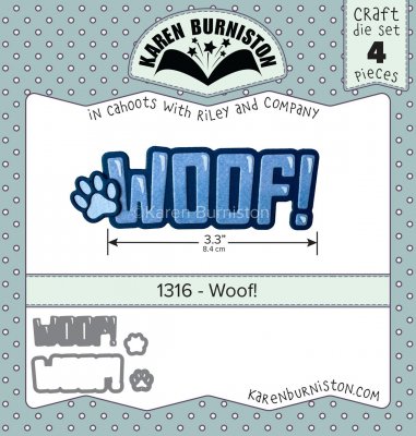 WOOF dog sound word die from Karen Burniston