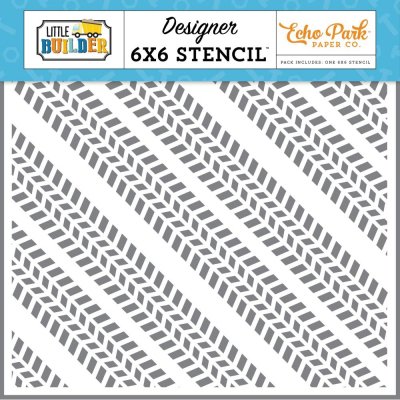 WORK HARD TRACKS stencil 6x6 from Echo Park 15x15 cm