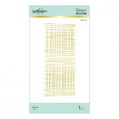 WOVEN lines Hot Foil Plate - Värmeplatta med vävt mönster från Spellbinders 15,2x6,4 cm