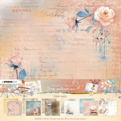 Write Your Story nr.12 scrap paper kit 12x12 - Fullstora mönsterpapper från Studio Light 30x30 cm