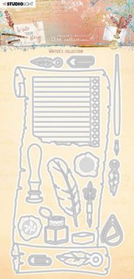 Write Your Story nr.203 Writer's collection die set - Stansmallar med skrivtema från Studio Light 108x213 mm