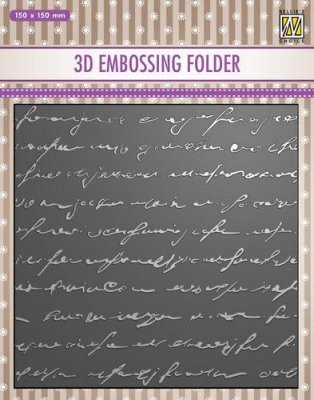 FÖRBESTÄLLNING Writing text 3D embossing folder - Embossingfolder från Nellie Snellen 15x15 cm