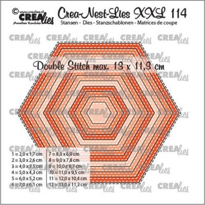 XXL Hexagons Crea-nest-dies stitch - Bivaxnätforms-stansmallar från CreaLies