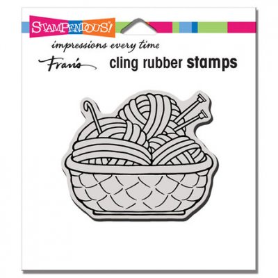 Yarn Basket Cling Rubber Stamp 2.75 x 2.25from Stampendous