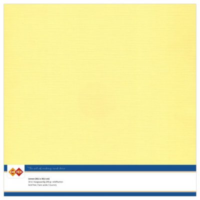 YELLOW Linen Cardstock 30,5x30,5 cm (10pcs) - Gula papper från Card Deco