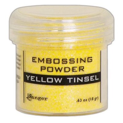 Yellow tinsel embossing powder - Gulglittrigt embossingpulver från Ranger