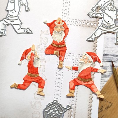 YOGA Santa clauses die set from Gummiapan ca 35,5x38,5 mm, 22,5x44 mm, 30x40,5 mm