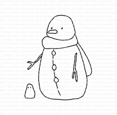 Yuki och ben snögubbe - Stämpel från Gummiapan ca 3,1*4 cm